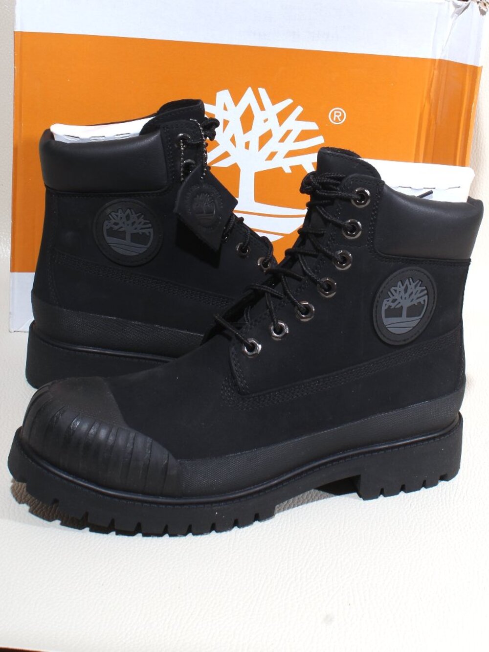 Mens Timberland Premium 6" Waterproof Boots Size 8.5 Black Nubuck Waterproof